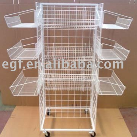 Rolling-Potato-Chip-Display-Rack-Stand-with-Baskets-#EGF-65-HR