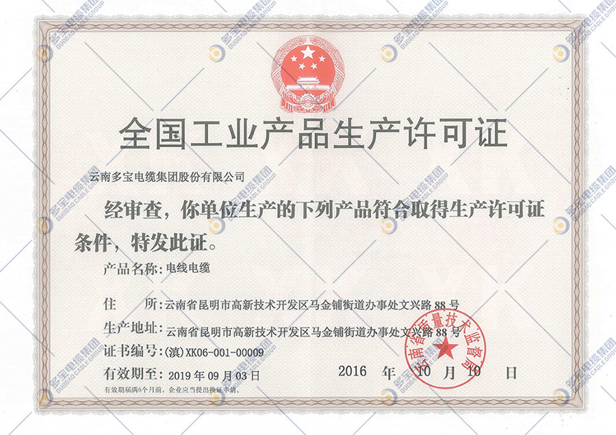 China Industrial Products Production Permit