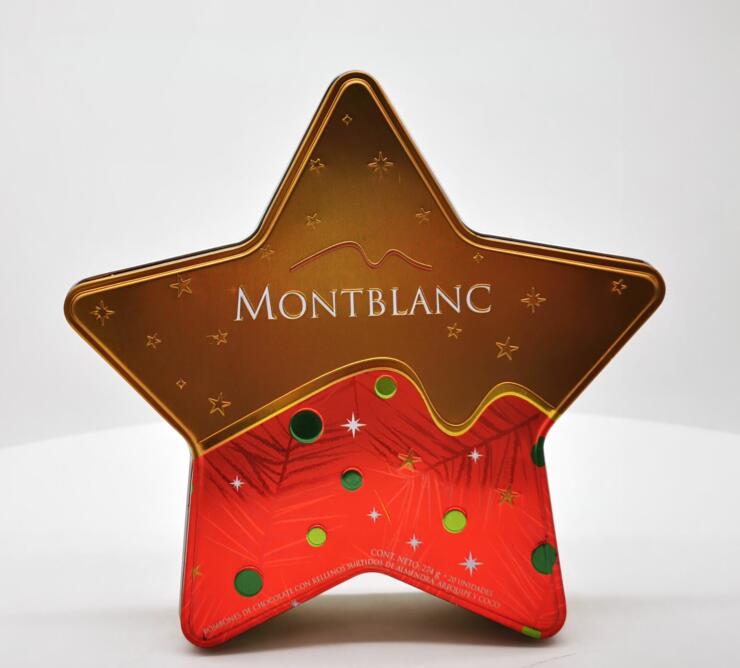 ML- 2176  Customized Christmas Star shape tin box for chocolate/candy/biscuit