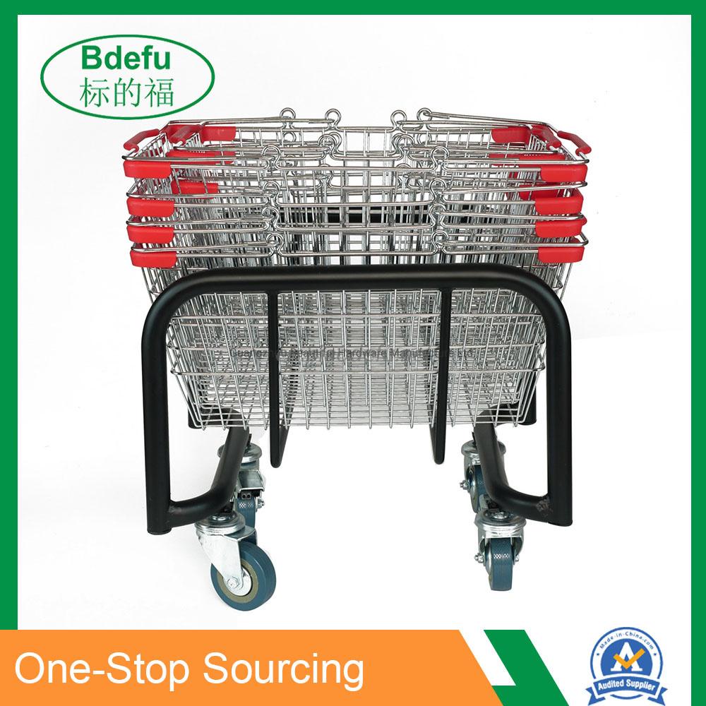 Movable Supermarket Shopping Basket Holder 