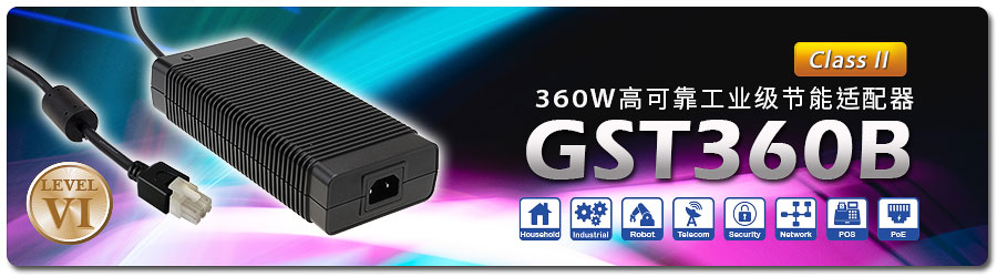 明緯GST360B_明緯360W電源適配器節能工業級