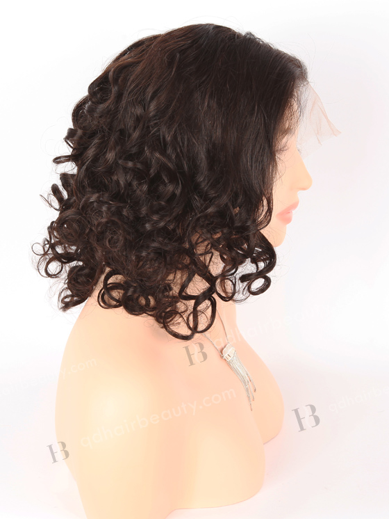 Full Lace Human Hair Wigs Indian Remy Hair 16" Curly As Picture 1B# Color FLW-01910