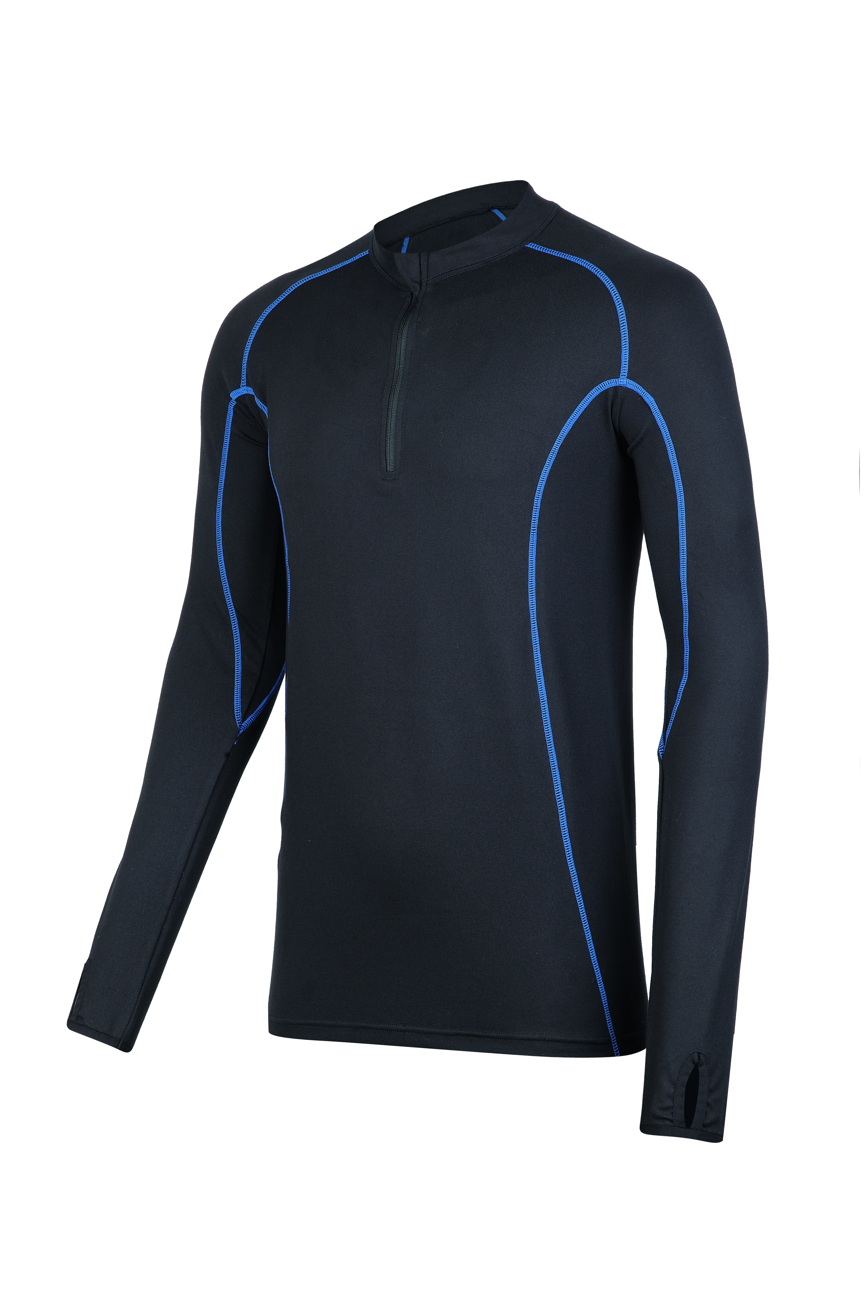 Men’s knitted 1/4 zipper compression top.