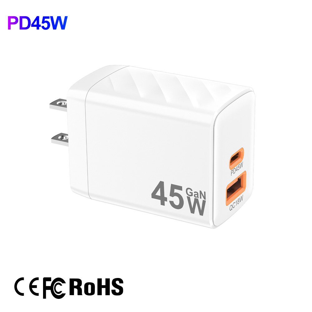 IBD Wholesale 45W gan Super Fast Wall Charger Logo Usb Type C Original Iphone Chargers For Macbook Air Laptop Tablet