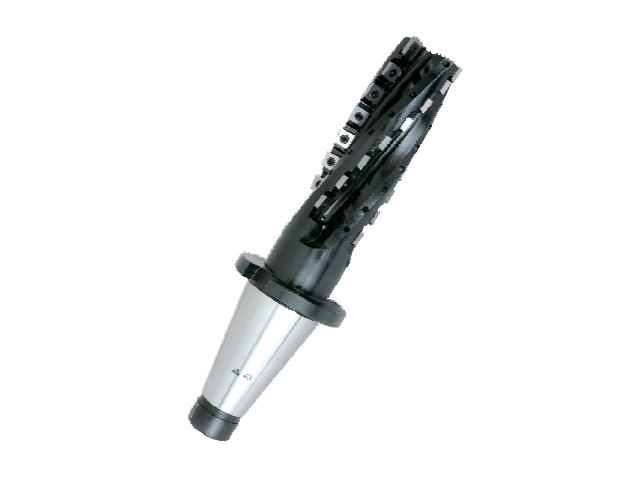 Indexable spiral end milling cutter
