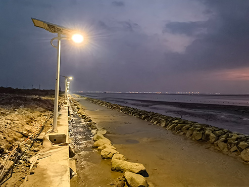 湾区腹地沙井海岸线分体太阳能路灯项目