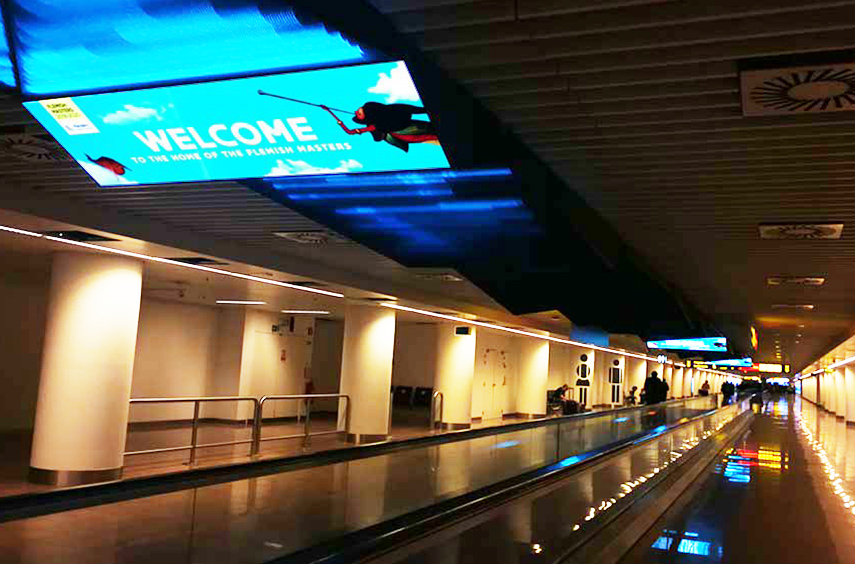 LED Poster in Belgium Airport 
