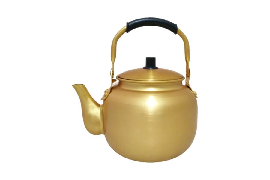 Yellow kettle with welded mouth