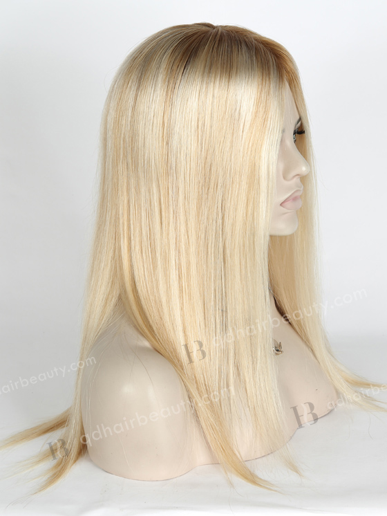 In Stock European Virgin Hair 16" Straight T8/60/25/8# Highlights Color Silk Top Glueless Wig GL-08086