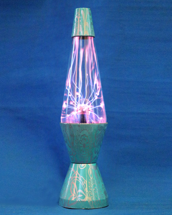 14.5" Electroplasma Lava Lamp with Lilac cubic transfer base