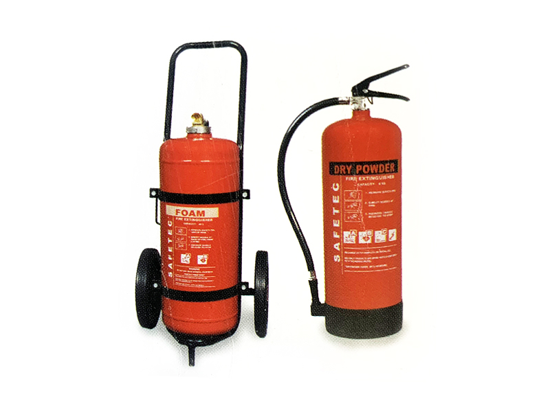 All types of fire extinguishers 