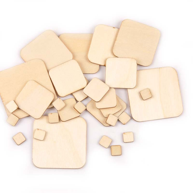 Natural blank custom size wooden square