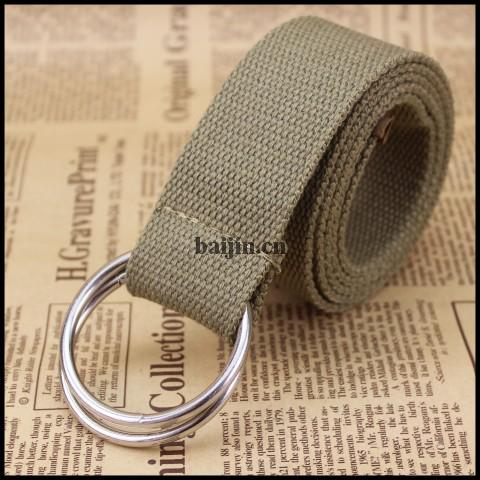 3.8cm colorful Unisex polyester webbing belt with circular buckle