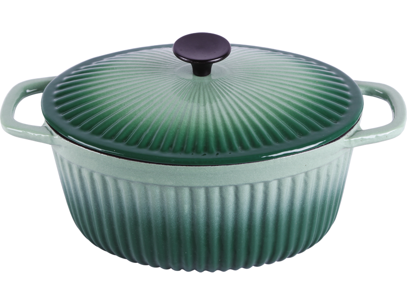 cast iron green enameled oval casseroles