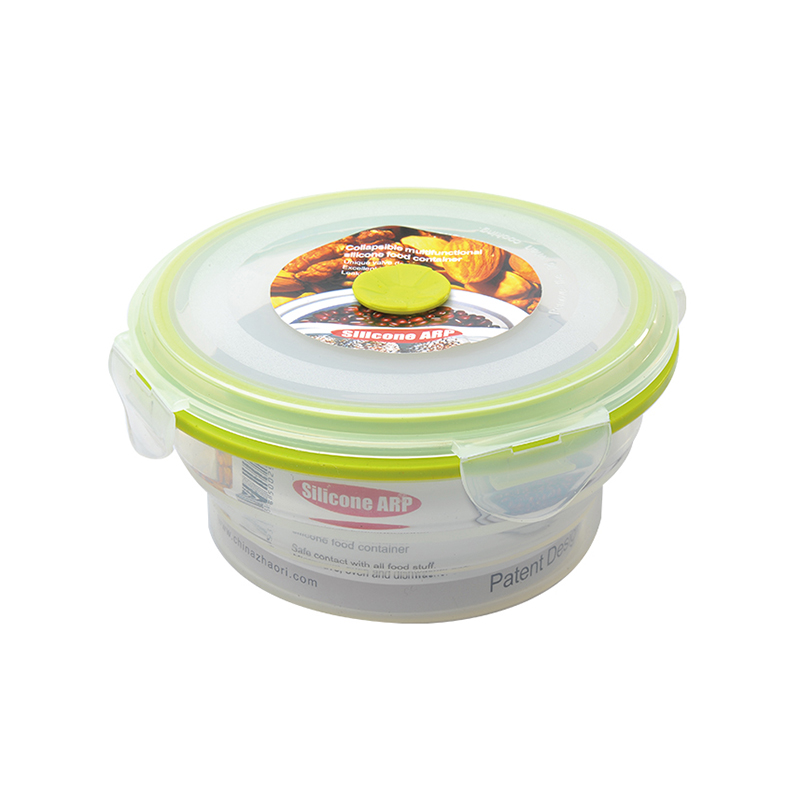 Small Square Silicone Lunch Box W/PP Lid