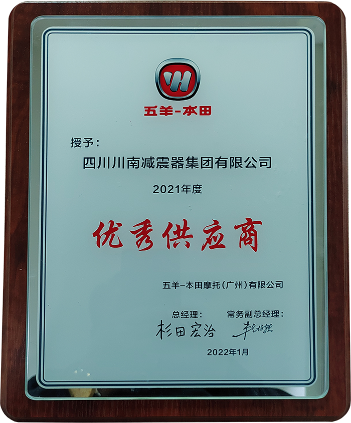 Wuyang Honda Excellent Supplier in 2021