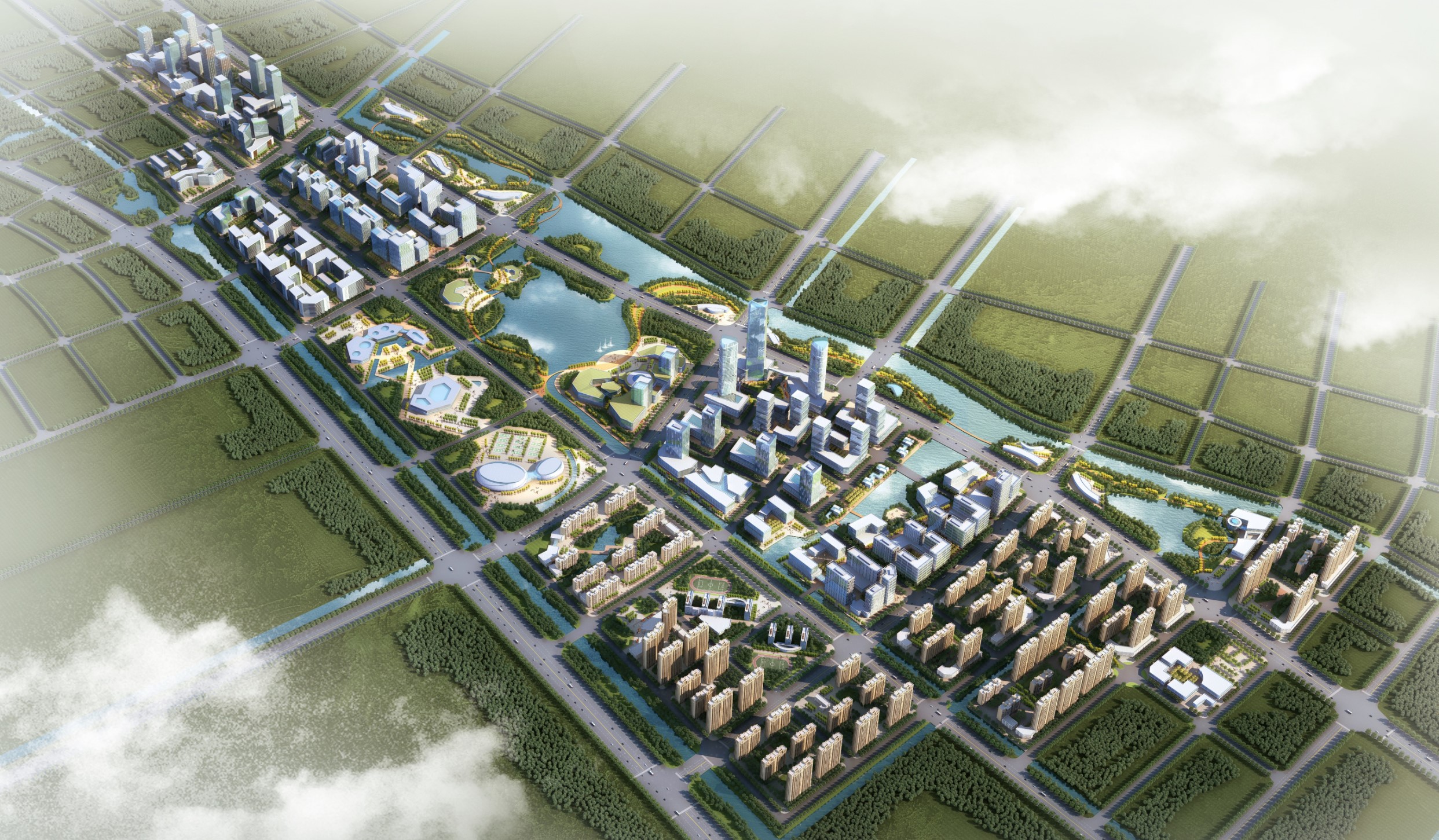 南京江北新区三桥中心区城市设计