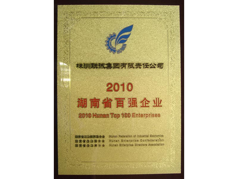 2010年湖南省百强企业97位  制造业50强企业45位