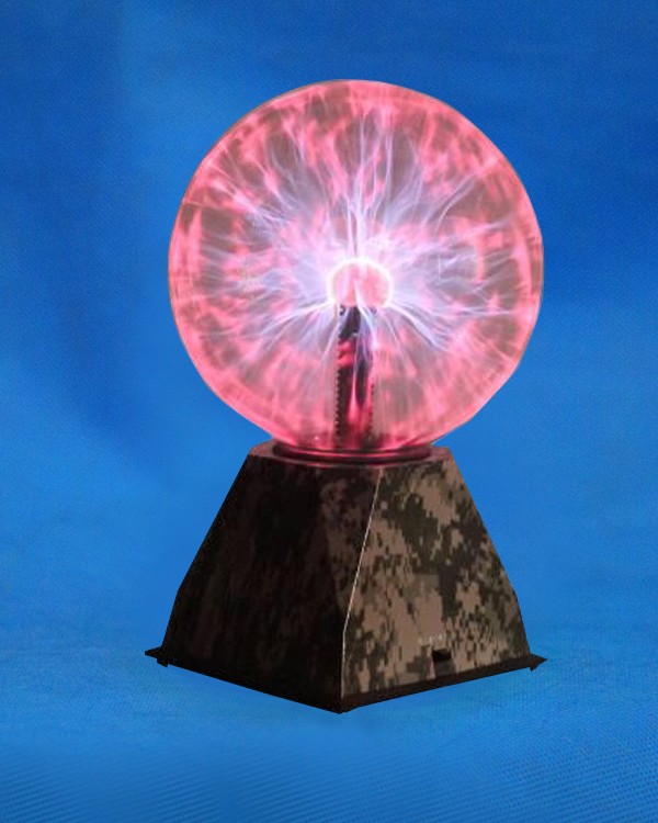 8” Nebula Plasma Ball with Camo Cubic Transfer Base