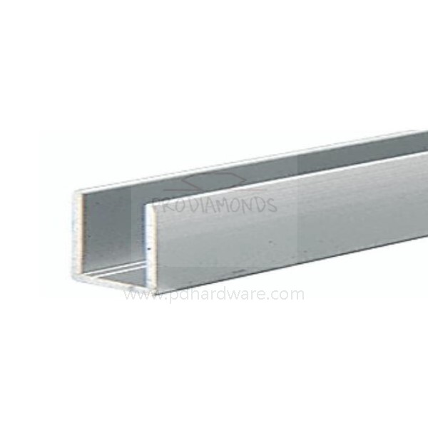 Canal en U de aluminio profundo para puerta de ducha para vidrio de 10 mm