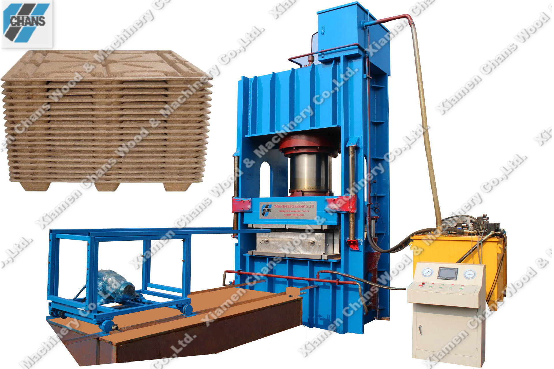 Full automatic press wood pallet pressing machine