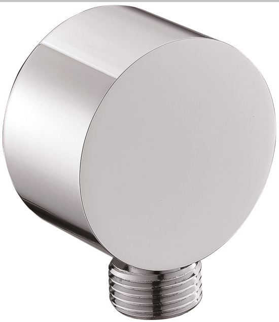 Chrome Round Wall-Mount Hose Connector  Without Shower Head And Hose