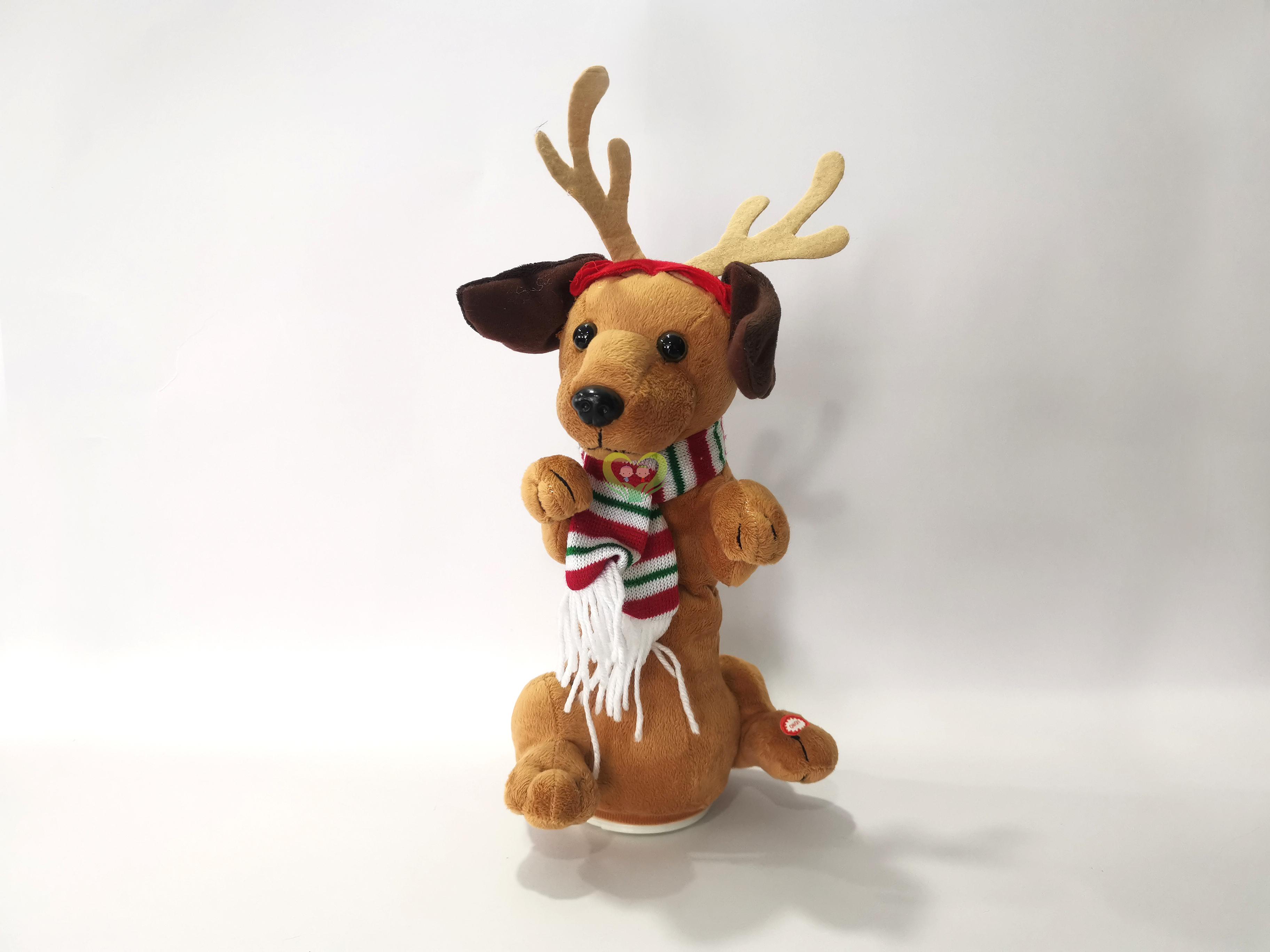 2018 Christmas Electronic plush toy: Santa Dog with Music style 2