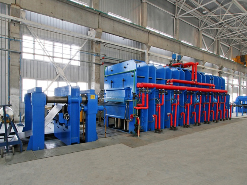 Conveyor belt vulcanizing production line