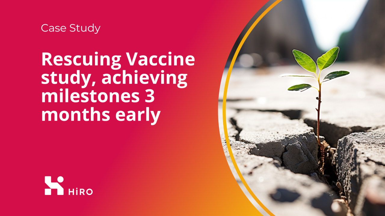 Case Study: Rescuing Vaccine study, achieving milestone 3 months early