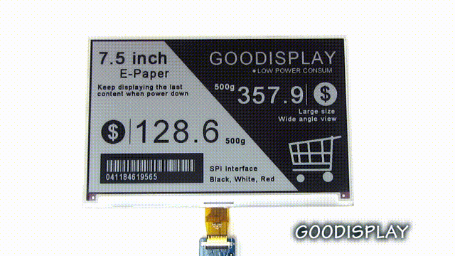 Größes E-Paper-Anzeige 7.5 zoll 800x480 hoher Kontrast GDEY075Z08, E-Paper-Türschild