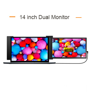 14 inch dusl-screen portable monitor  USB type C laptop monitor extender