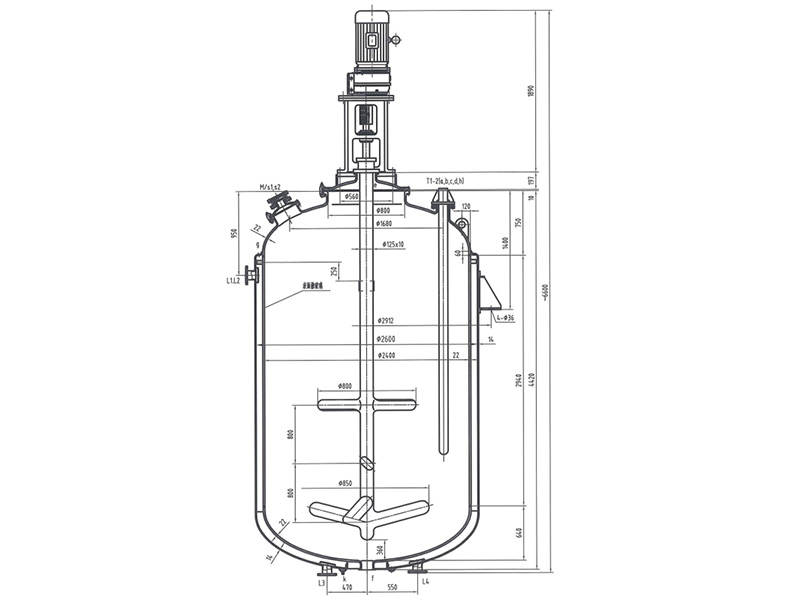 F16000L glass lined reactor