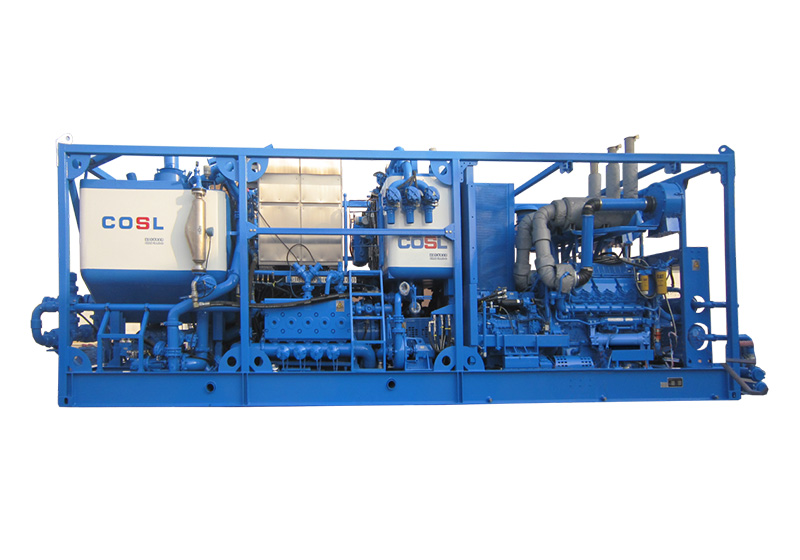 High Displacement Twin Engine Twin Pump Cementing Skid