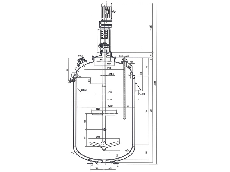 F12500L glass lined reactor