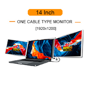 14 inch 1920x1200 Tri-screen Monitor Only for Laptop, Compatible M1&M2 Macbook