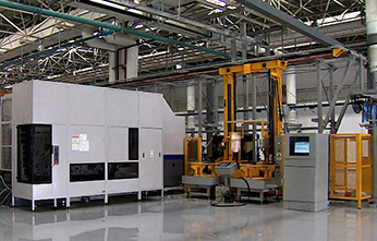 Three dimensional warehouse of machining line