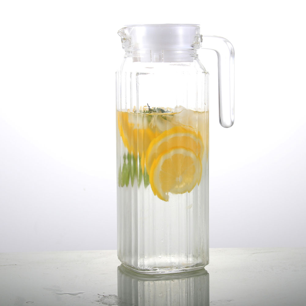 1.1L wholesale ribbed juice water glass jug