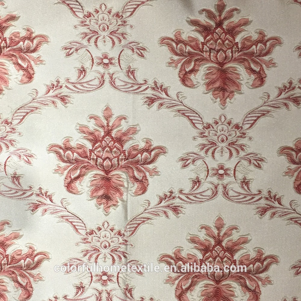 Types Of Woven Quick Polyester Brocade Jacquard Fabric use for sofa upholstery fabric 