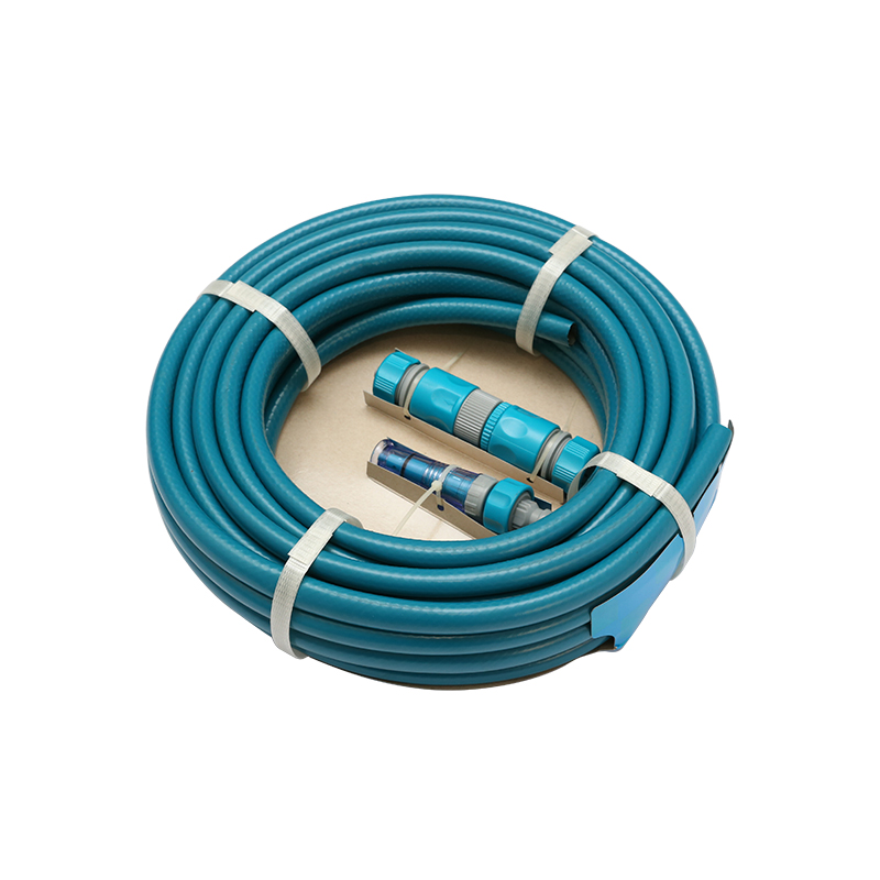 50FT Garden Hose with Plastic Quick Connector and Plastic Spray Nozzle
