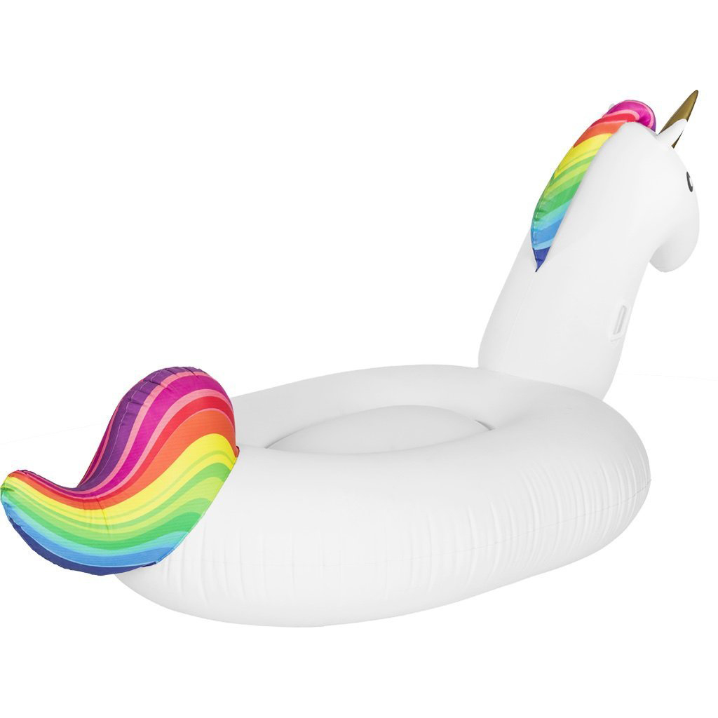 Inflatable unicorn floating row