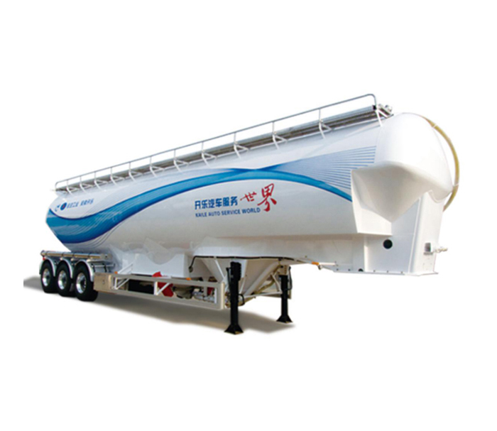 Vertical powder transport tanker semi-trailer