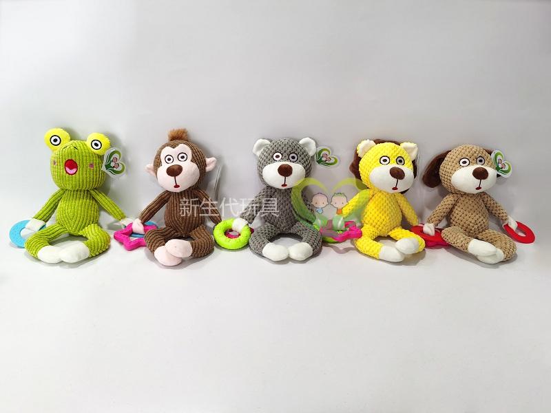 2020 Spring New Arrival: PET items :5asst.cute animals with plastic circles