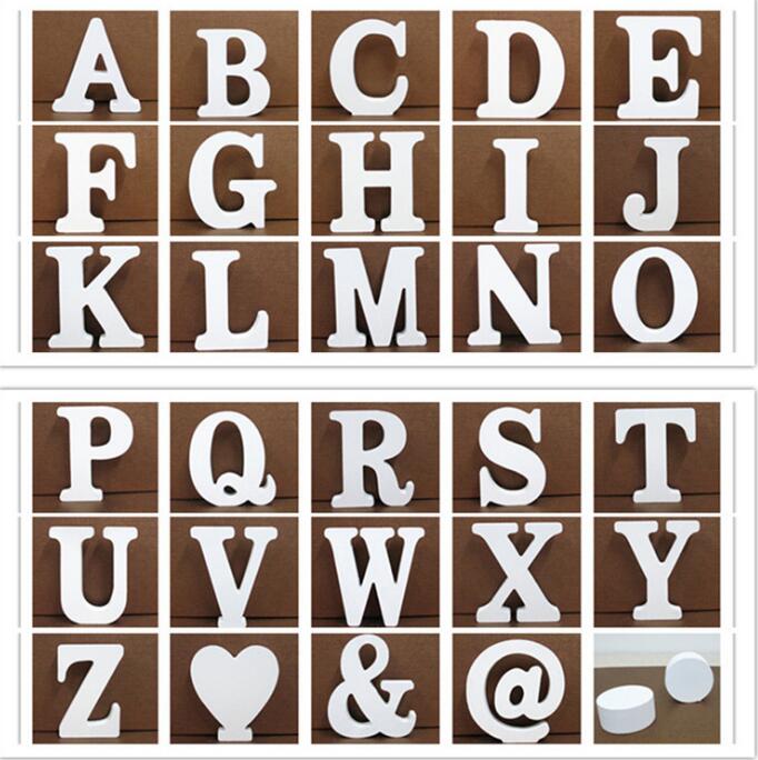 Wooden white alphabet letters for wedding decoration