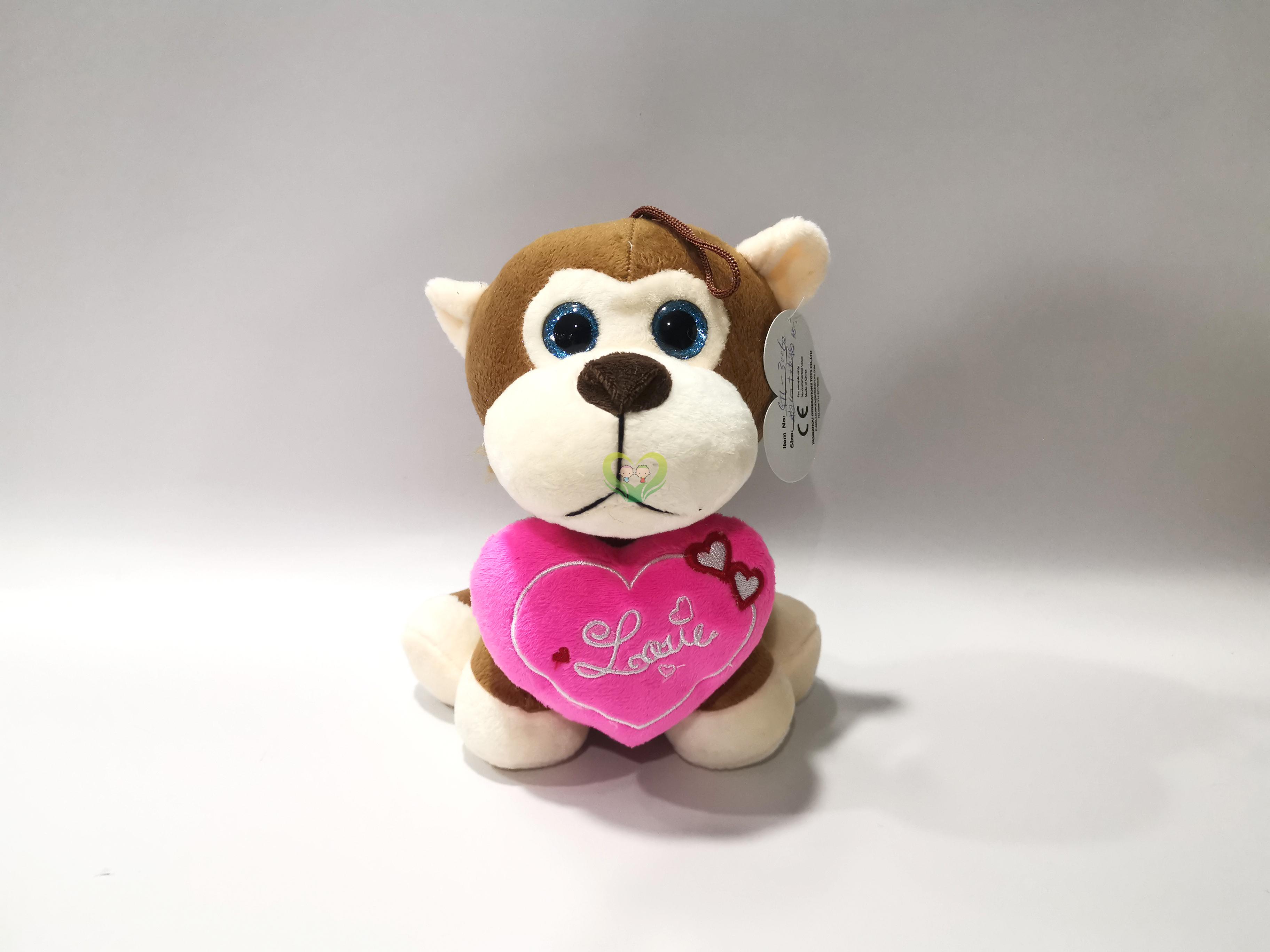 2019 Valentine Plush Toys: Three animals Monkey/Giraffe/Cow with Holding hearts