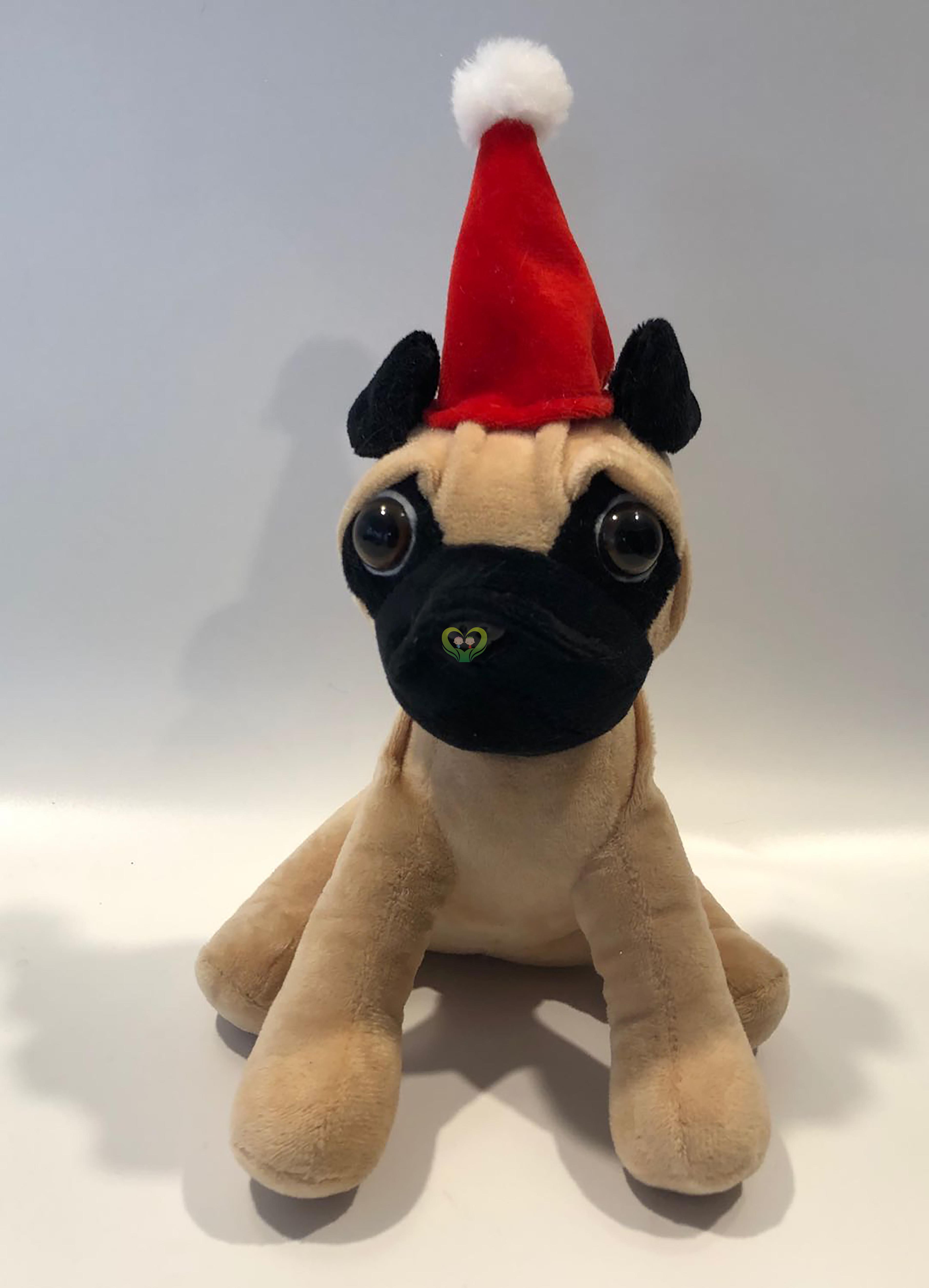 2018 Christmas plush toy: Gift item: Wrinkle Dog with red hat