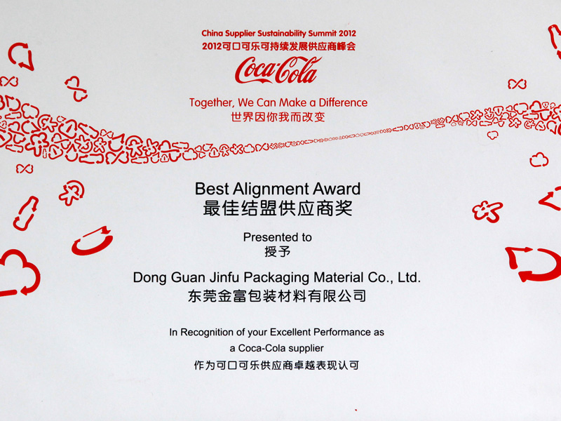 Best Aligned Supplier 2012 (Coca-Cola Awards)