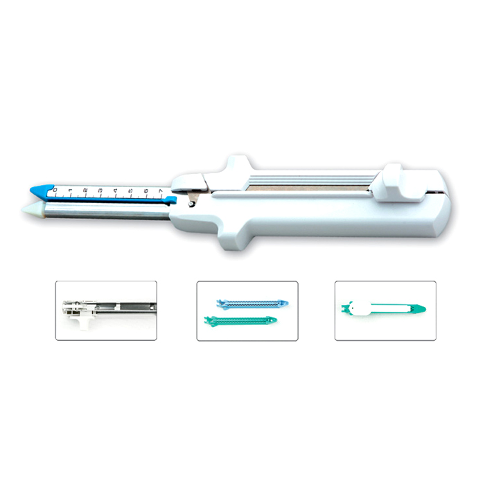 Disposable linear cutting kiss (stitch) combiner and nail bin assembly
