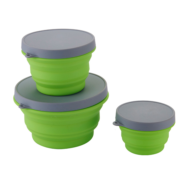 Silicone collapsible travel container