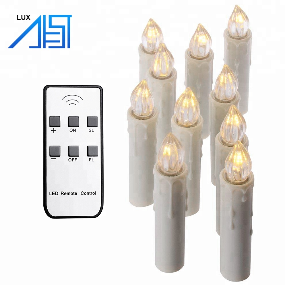 10 Packs Top Quality Christmas Home Wedding Decoration Flameless Bulb Light Remote Control Pillar Led Candle