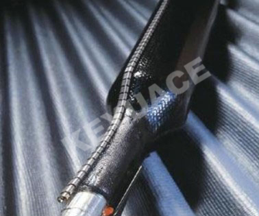 Heat shrinkable sleeving for telephone cable connecting pressure maintenance